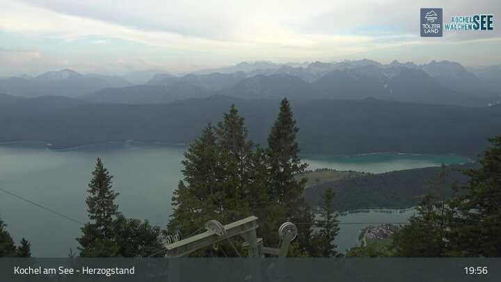 Archiv Foto Webcam Herzogstand: Blick auf den Kochelsee