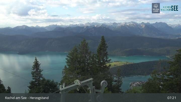 Archived image Webcam Herzogstand: View Lake Kochel