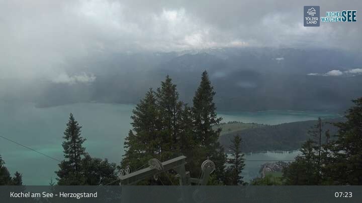 Archiv Foto Webcam Herzogstand: Blick auf den Kochelsee