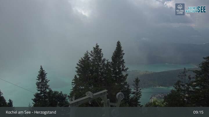 Archiv Foto Webcam Herzogstand: Blick auf den Kochelsee