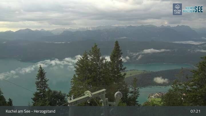 Archived image Webcam Herzogstand: View Lake Kochel