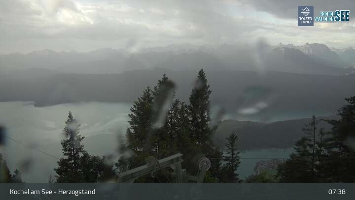 Archiv Foto Webcam Herzogstand: Blick auf den Kochelsee
