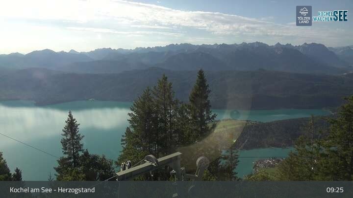 Archiv Foto Webcam Herzogstand: Blick auf den Kochelsee