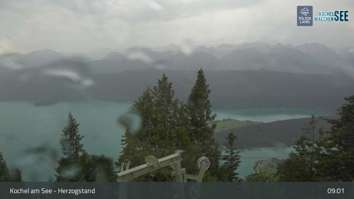 Archiv Foto Webcam Herzogstand: Blick auf den Kochelsee