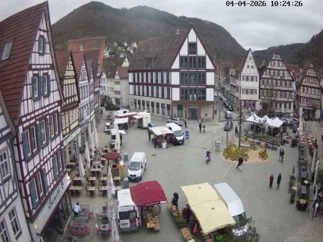 Archiv Foto Webcam Marktplatz von Bad Urach
