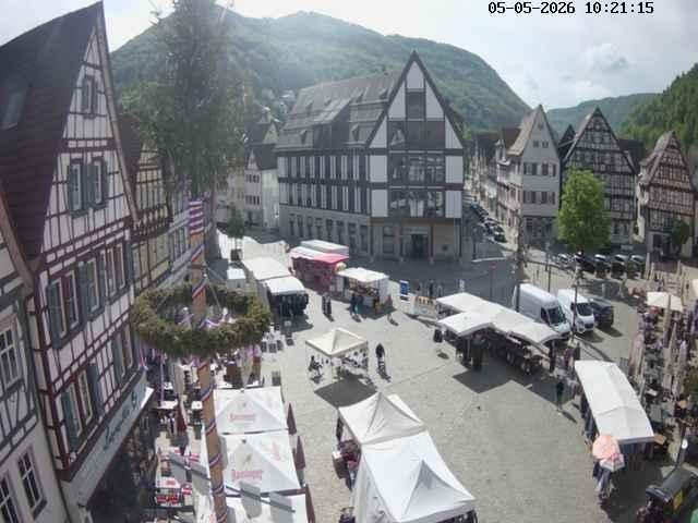 Archiv Foto Webcam Marktplatz von Bad Urach