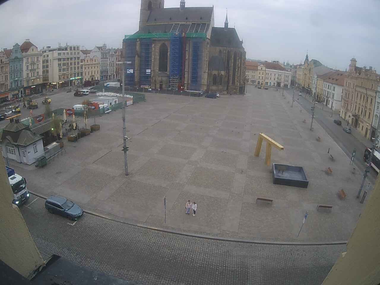 Archived image Webcam Republic Square Pilsen, Czech Republic