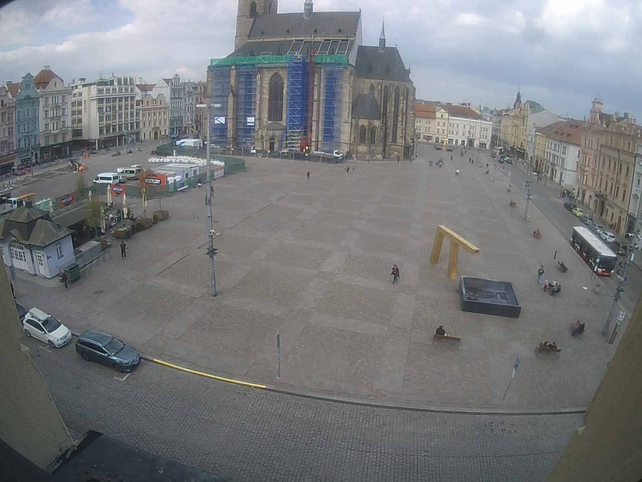 Archived image Webcam Republic Square Pilsen, Czech Republic