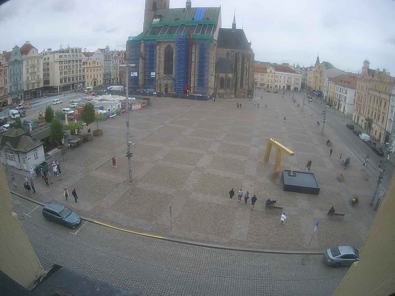 Archived image Webcam Republic Square Pilsen, Czech Republic