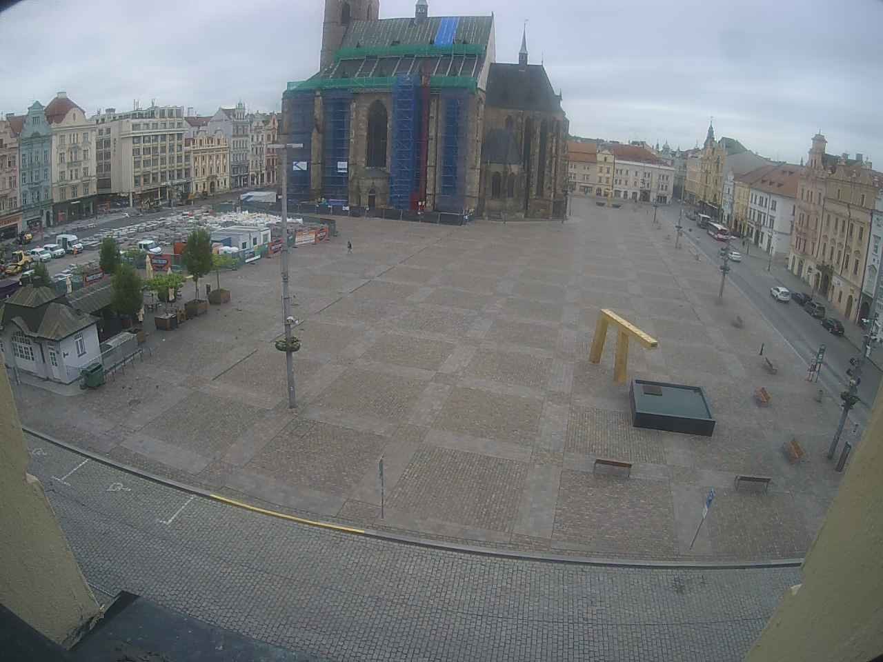 Archived image Webcam Republic Square Pilsen, Czech Republic