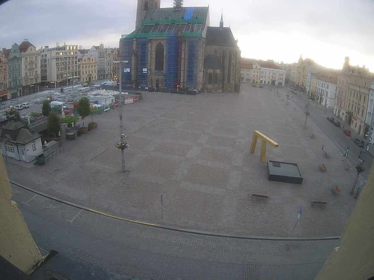 Archived image Webcam Republic Square Pilsen, Czech Republic