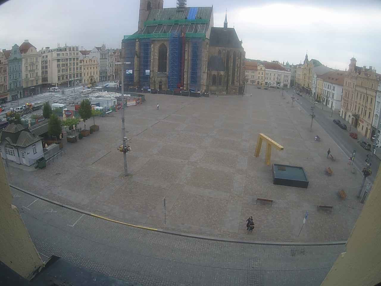 Archived image Webcam Republic Square Pilsen, Czech Republic