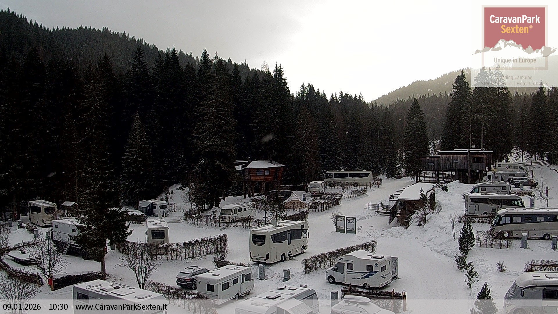 Archiv Foto Webcam Caravanpark in Sexten - Moos