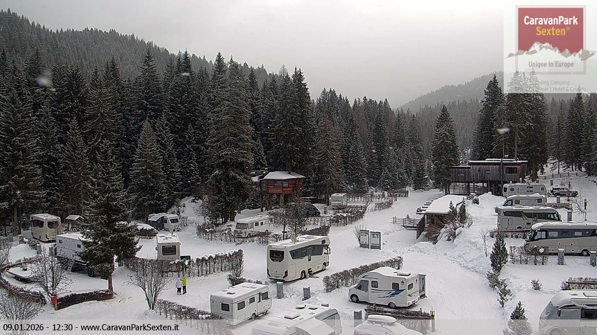 Archiv Foto Webcam Caravanpark in Sexten - Moos