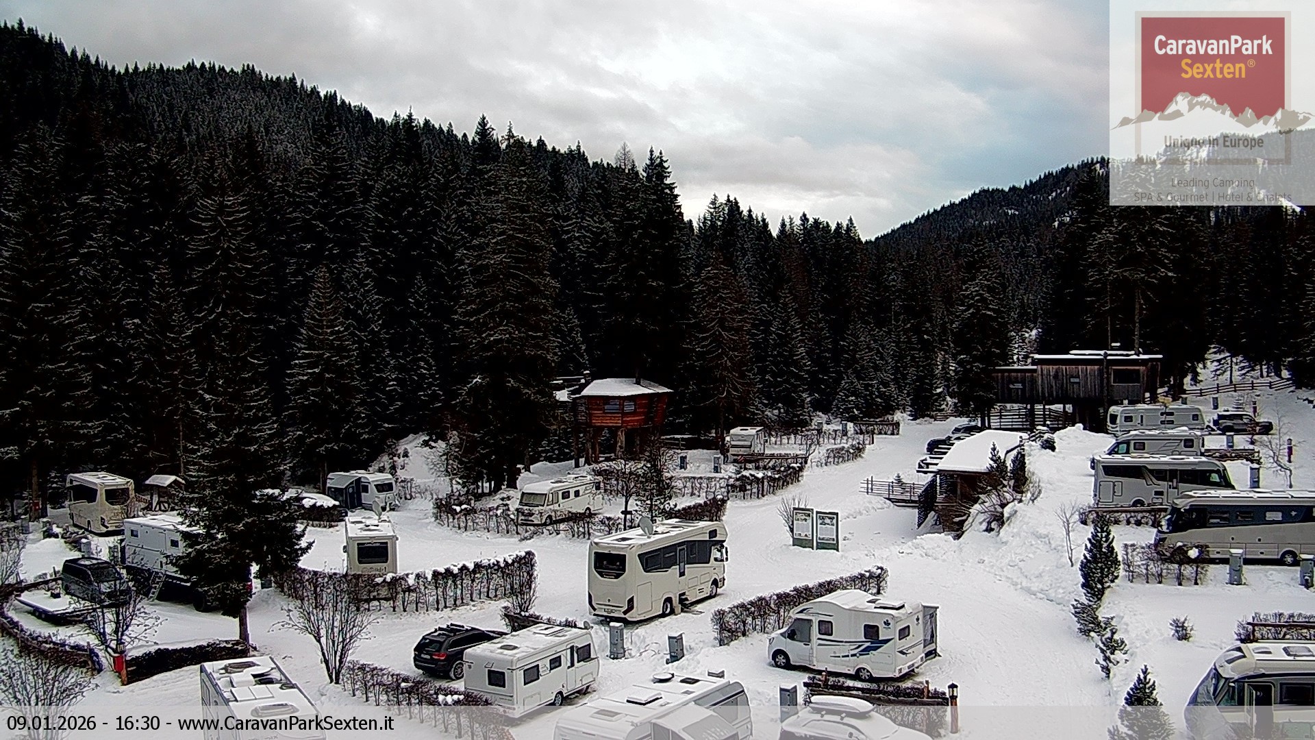 Archiv Foto Webcam Caravanpark in Sexten - Moos