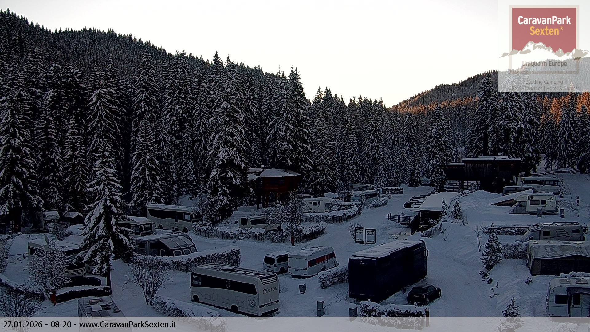 Archiv Foto Webcam Caravanpark in Sexten - Moos