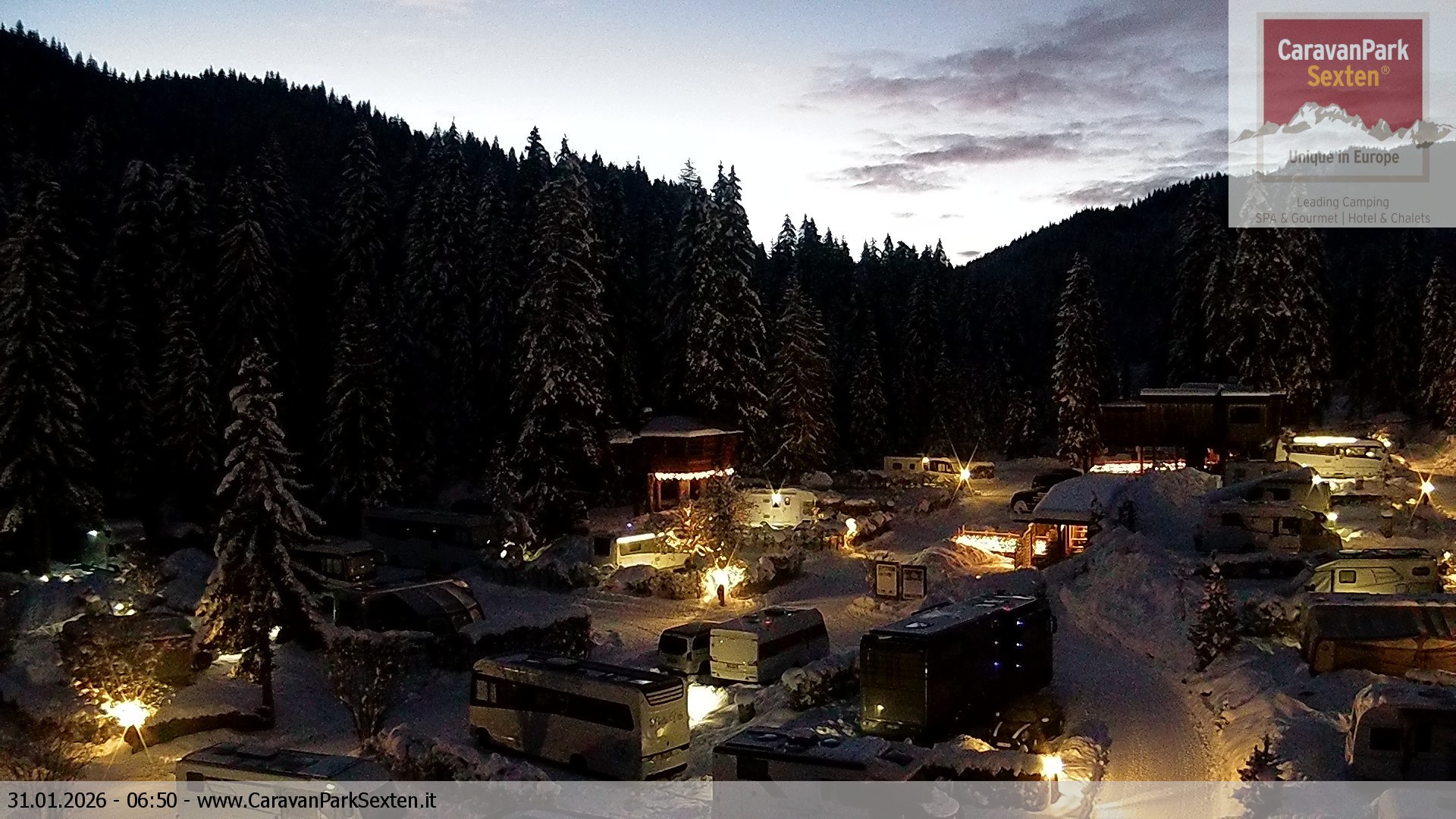 Archiv Foto Webcam Caravanpark in Sexten - Moos