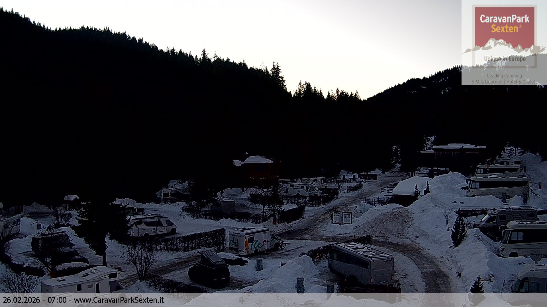 Archived image Webcam Sexten-Moos: caravanpark