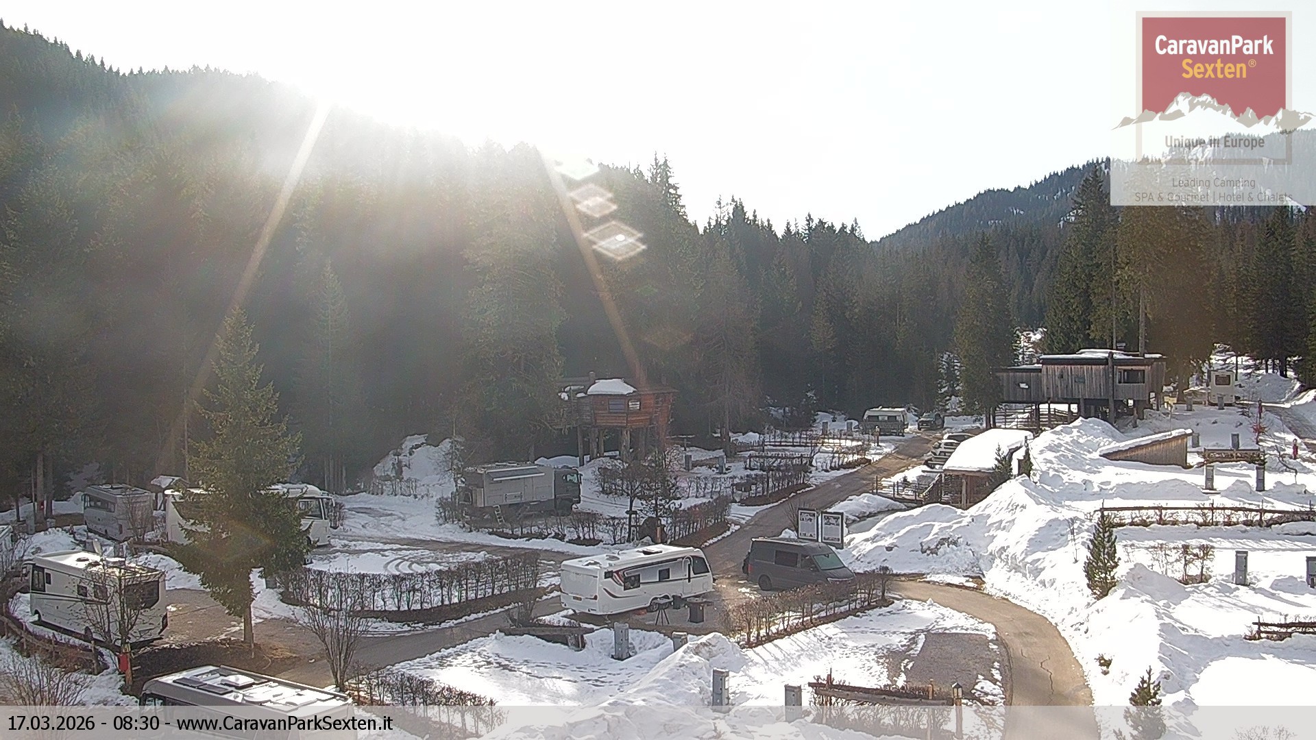 Archiv Foto Webcam Caravanpark in Sexten - Moos