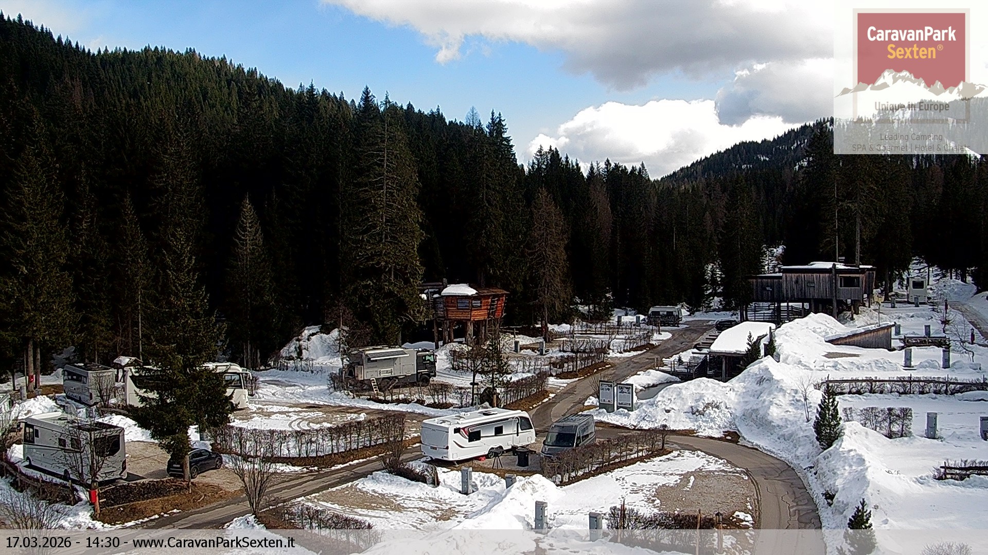 Archiv Foto Webcam Caravanpark in Sexten - Moos