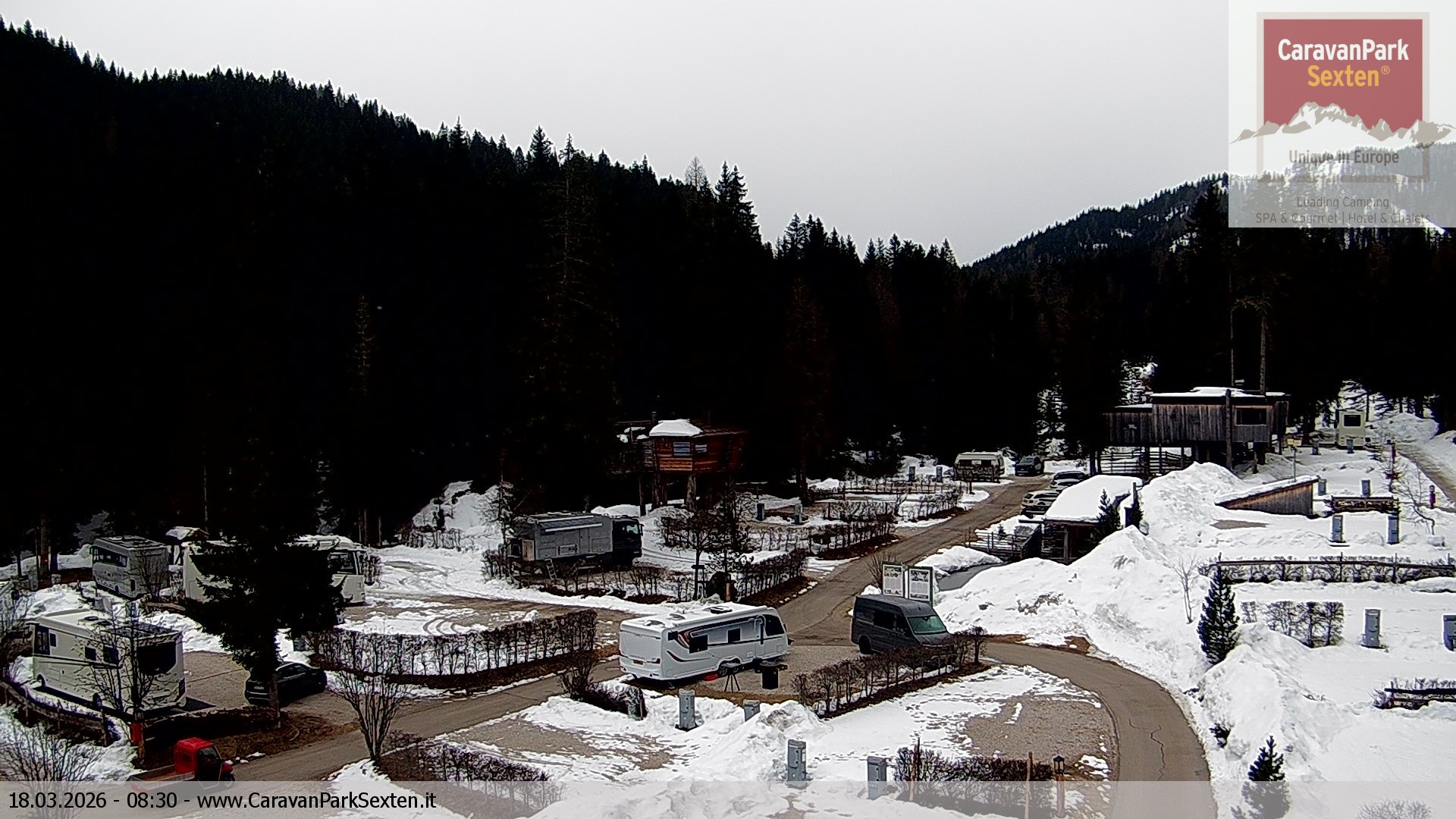 Archiv Foto Webcam Caravanpark in Sexten - Moos