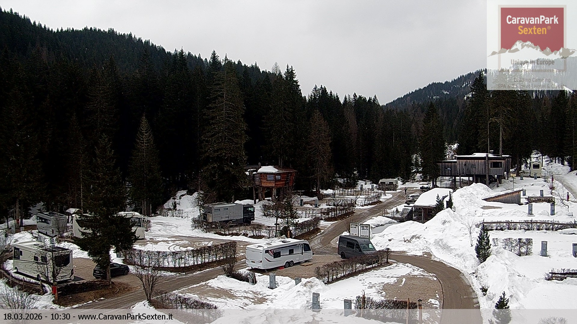 Archiv Foto Webcam Caravanpark in Sexten - Moos