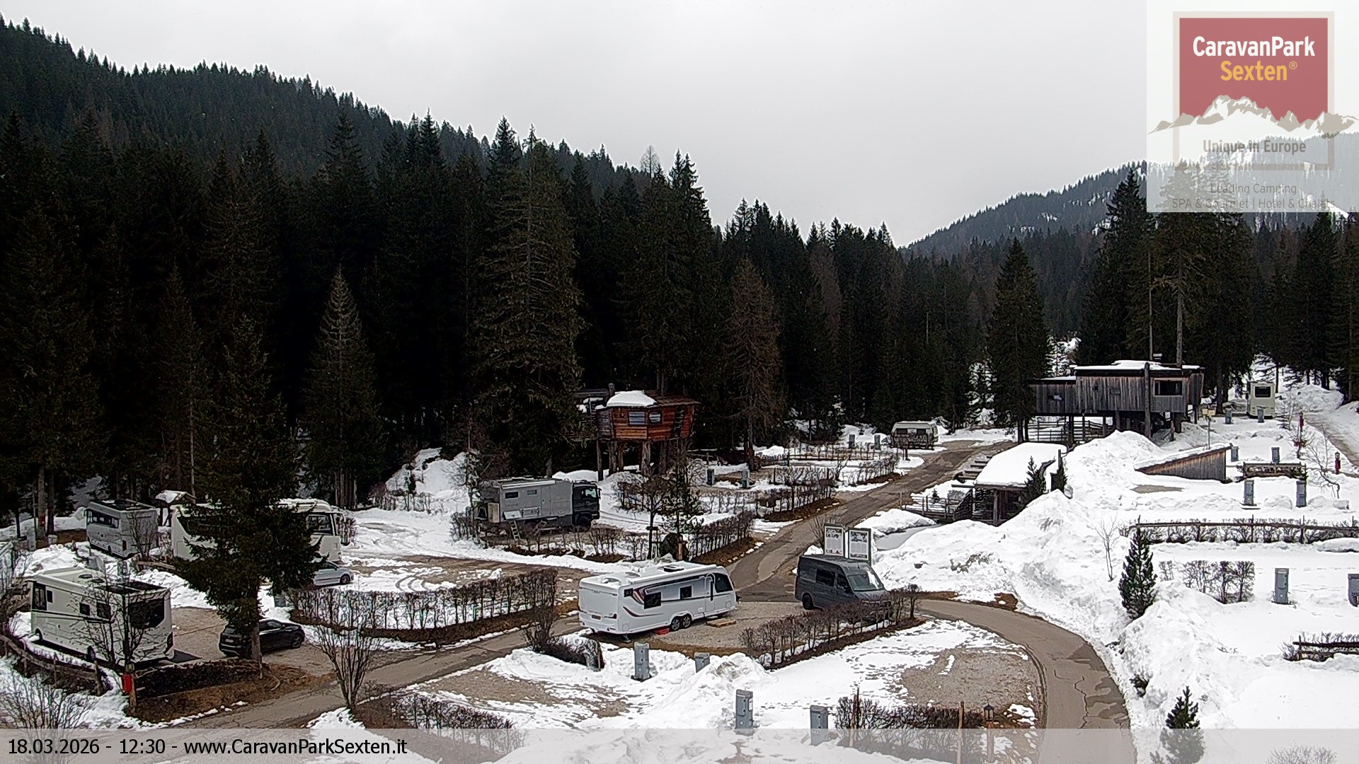 Archiv Foto Webcam Caravanpark in Sexten - Moos