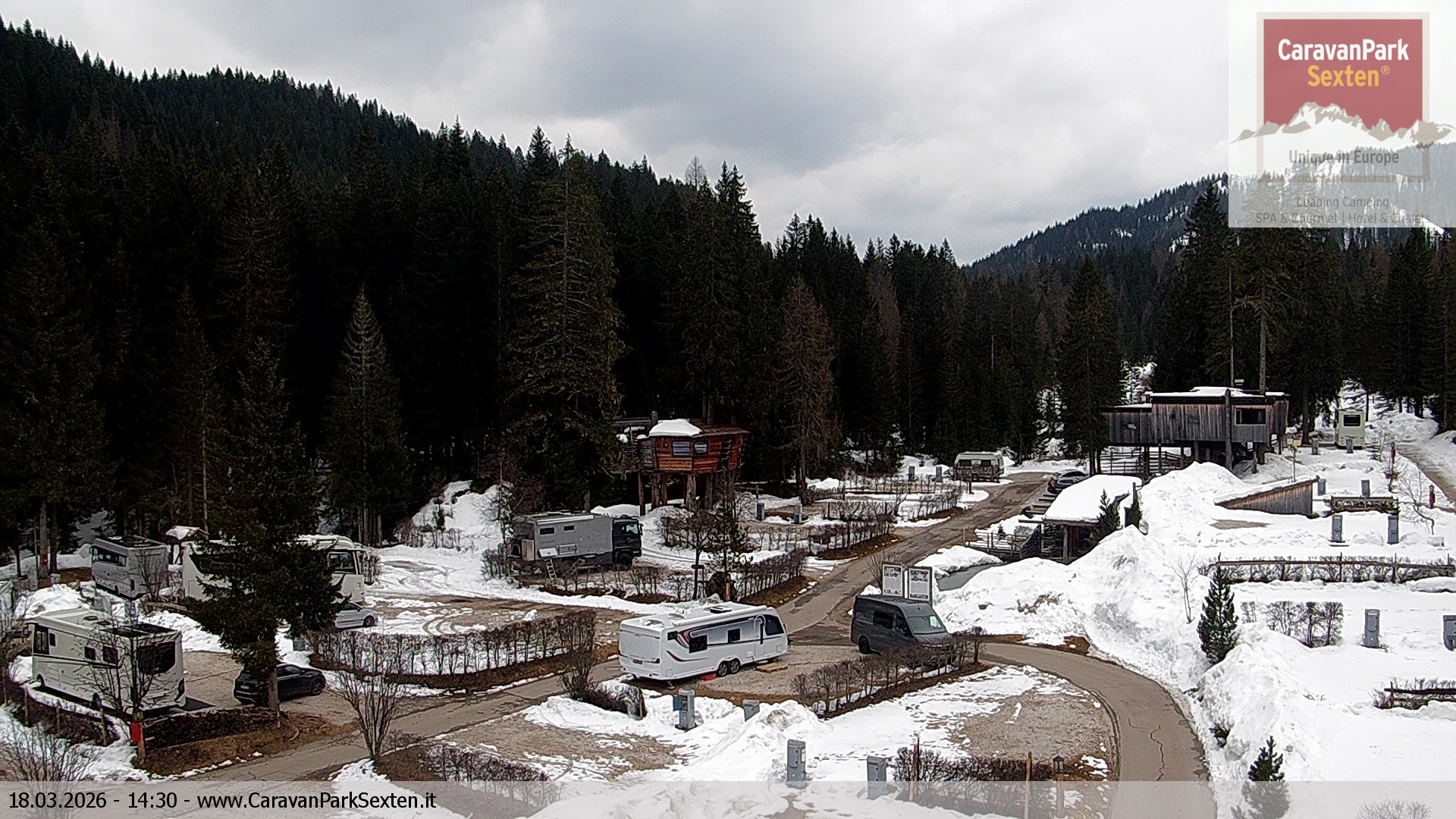 Archiv Foto Webcam Caravanpark in Sexten - Moos