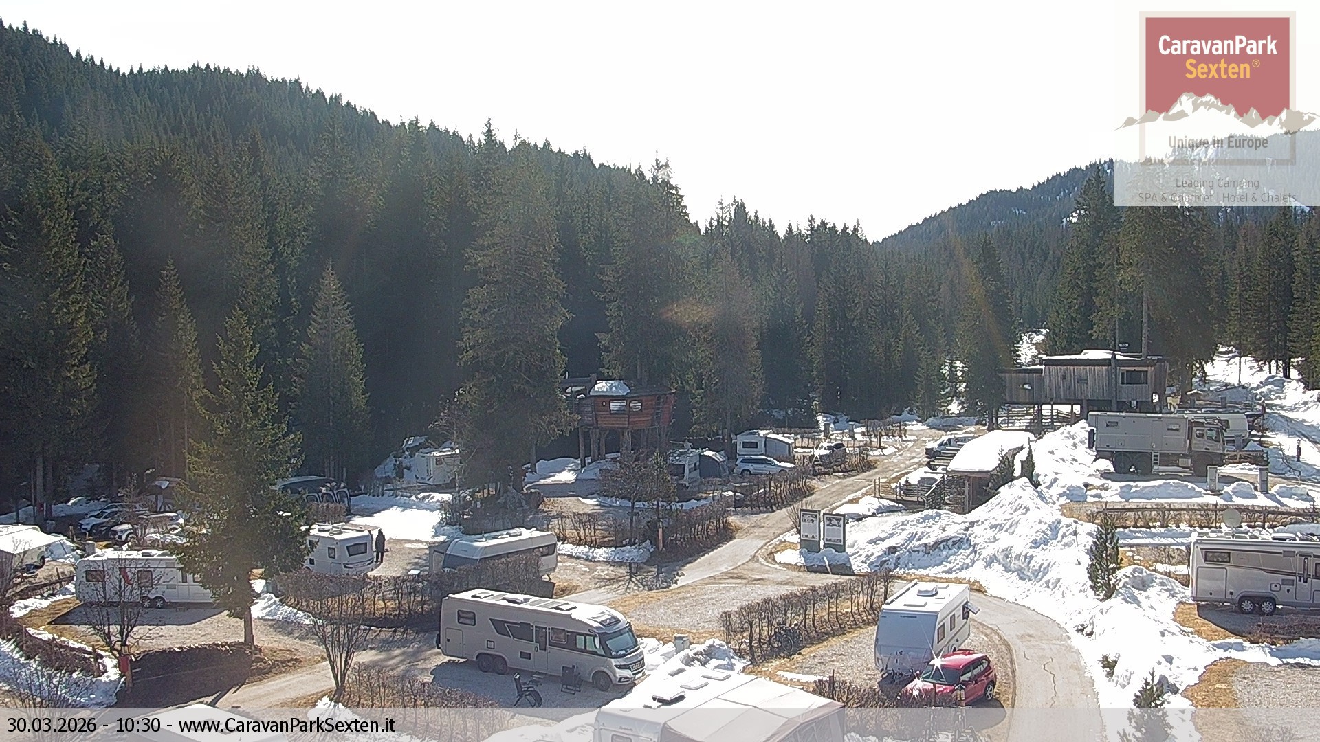 Archiv Foto Webcam Caravanpark in Sexten - Moos