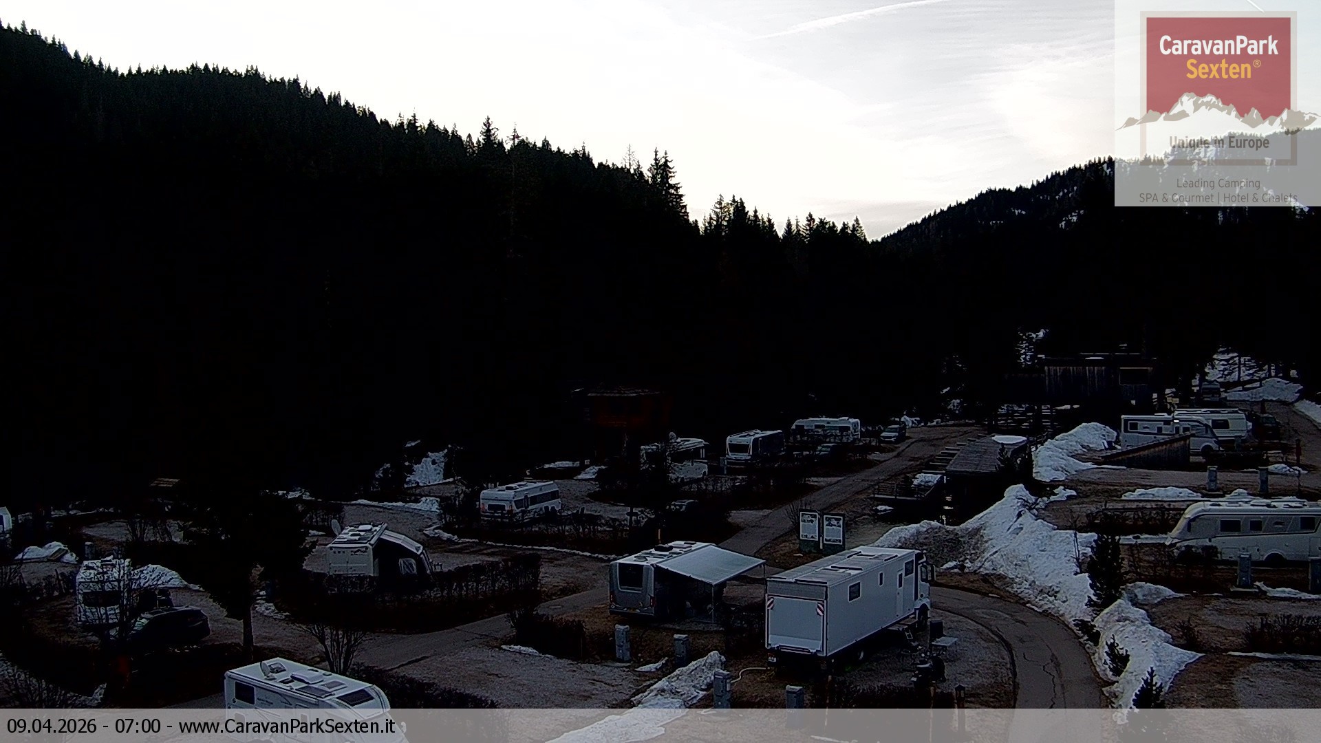 Archived image Webcam Sexten-Moos: caravanpark