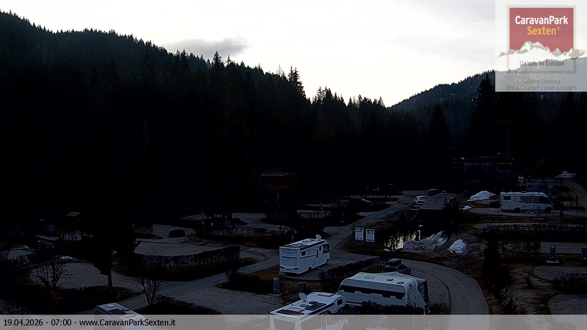 Archived image Webcam Sexten-Moos: caravanpark