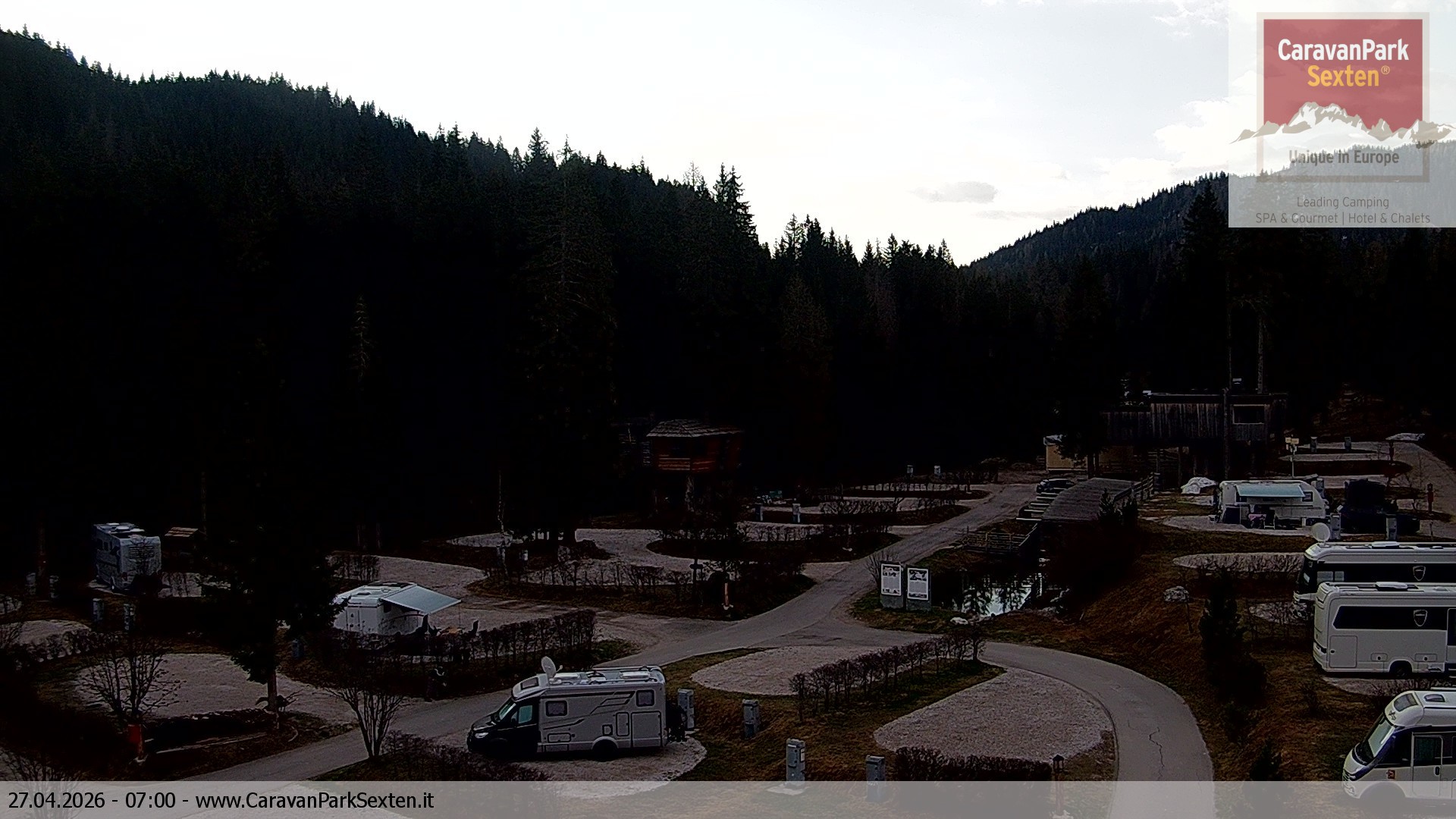 Archived image Webcam Sexten-Moos: caravanpark