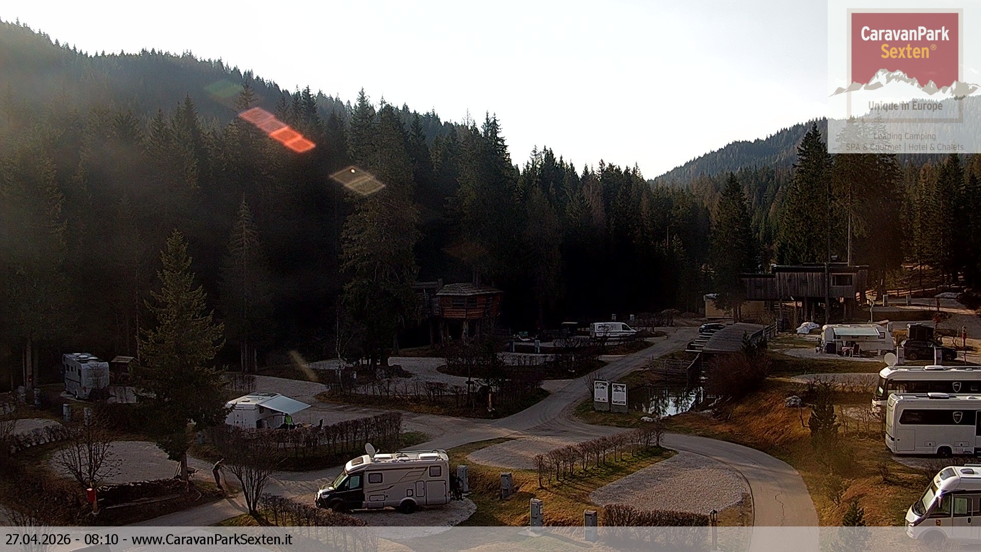 Archived image Webcam Sexten-Moos: caravanpark