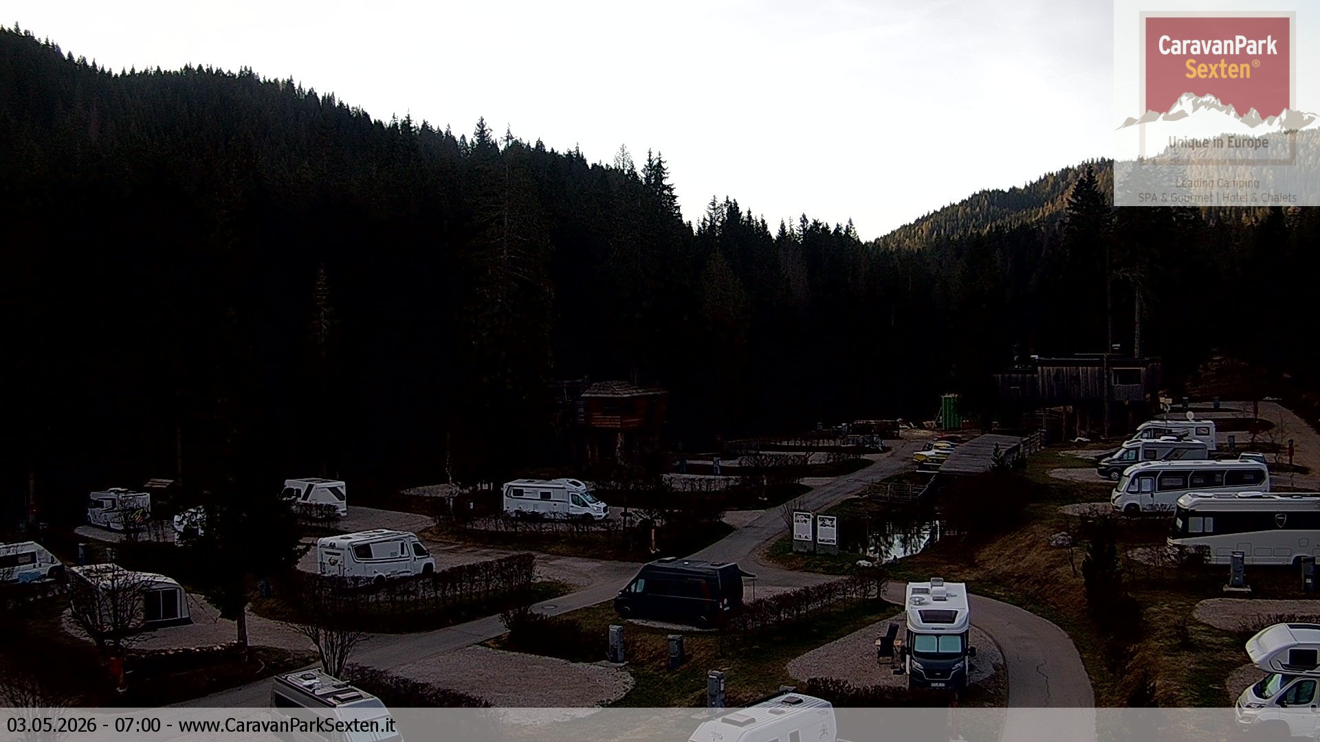 Archived image Webcam Sexten-Moos: caravanpark