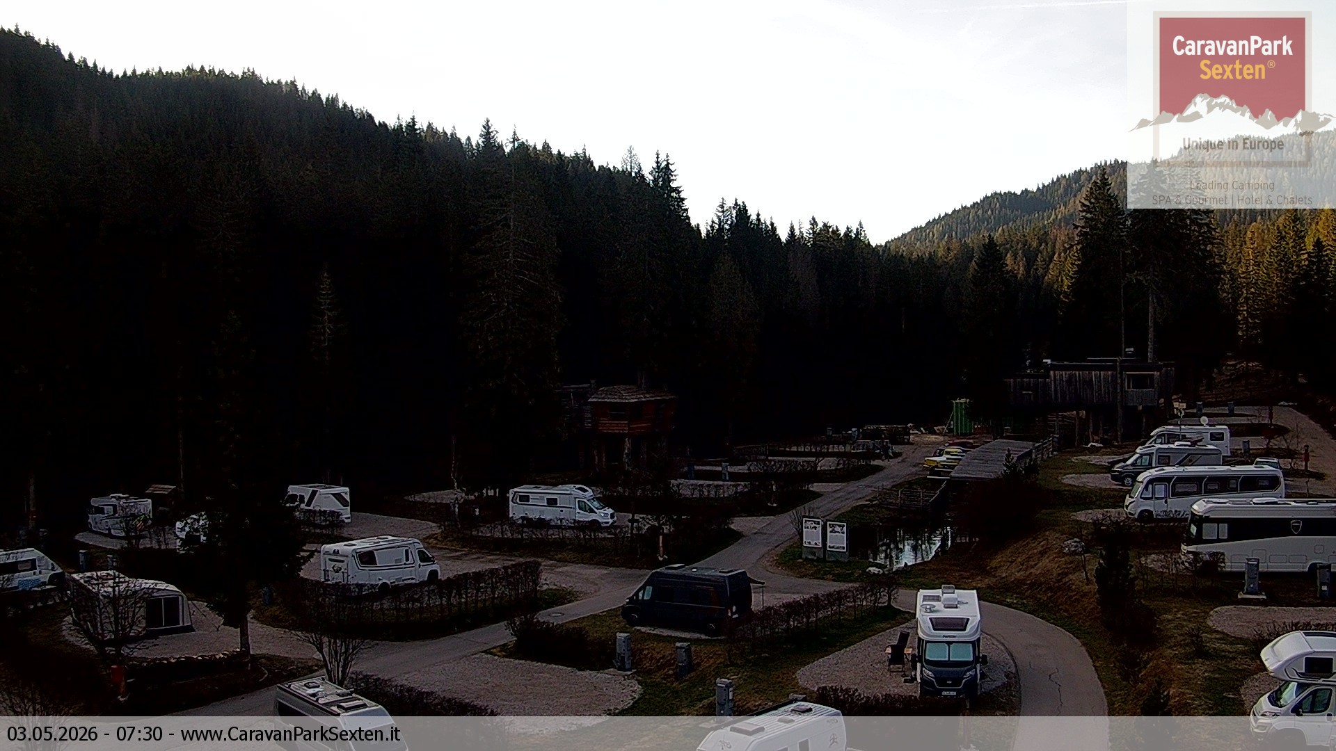 Archived image Webcam Sexten-Moos: caravanpark