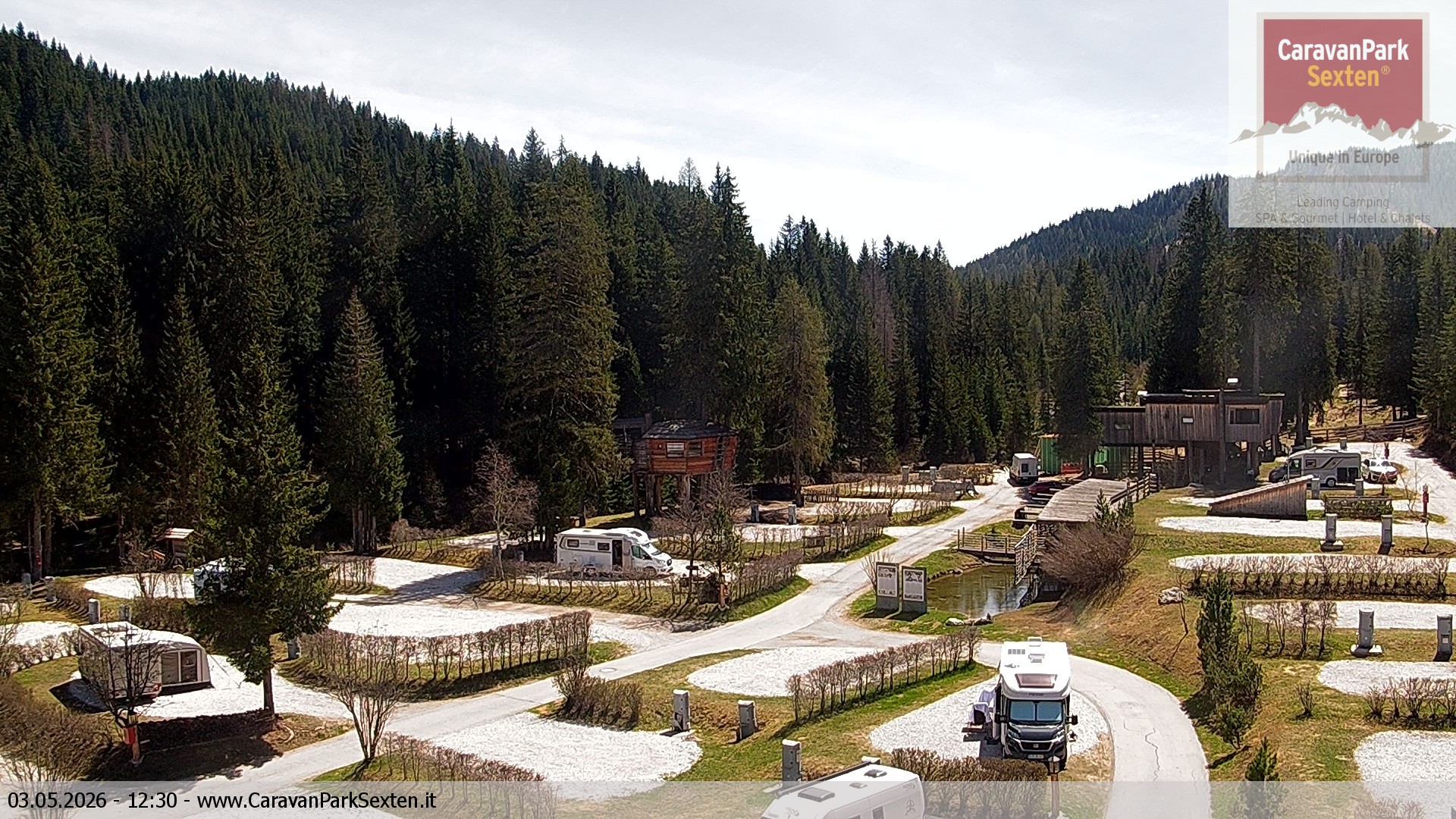 Archived image Webcam Sexten-Moos: caravanpark