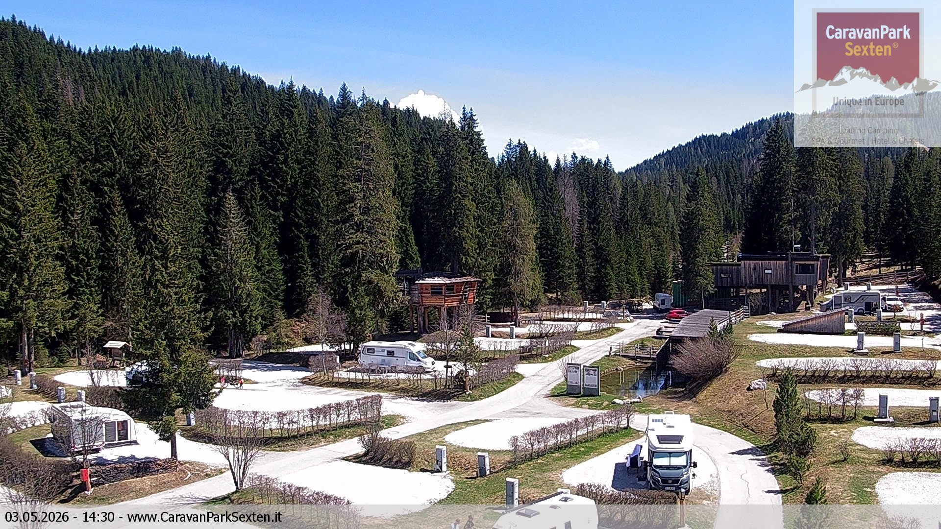 Archived image Webcam Sexten-Moos: caravanpark