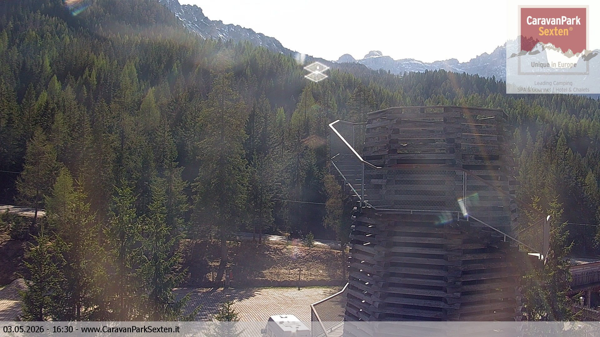Archived image Webcam Sexten-Moos: caravanpark