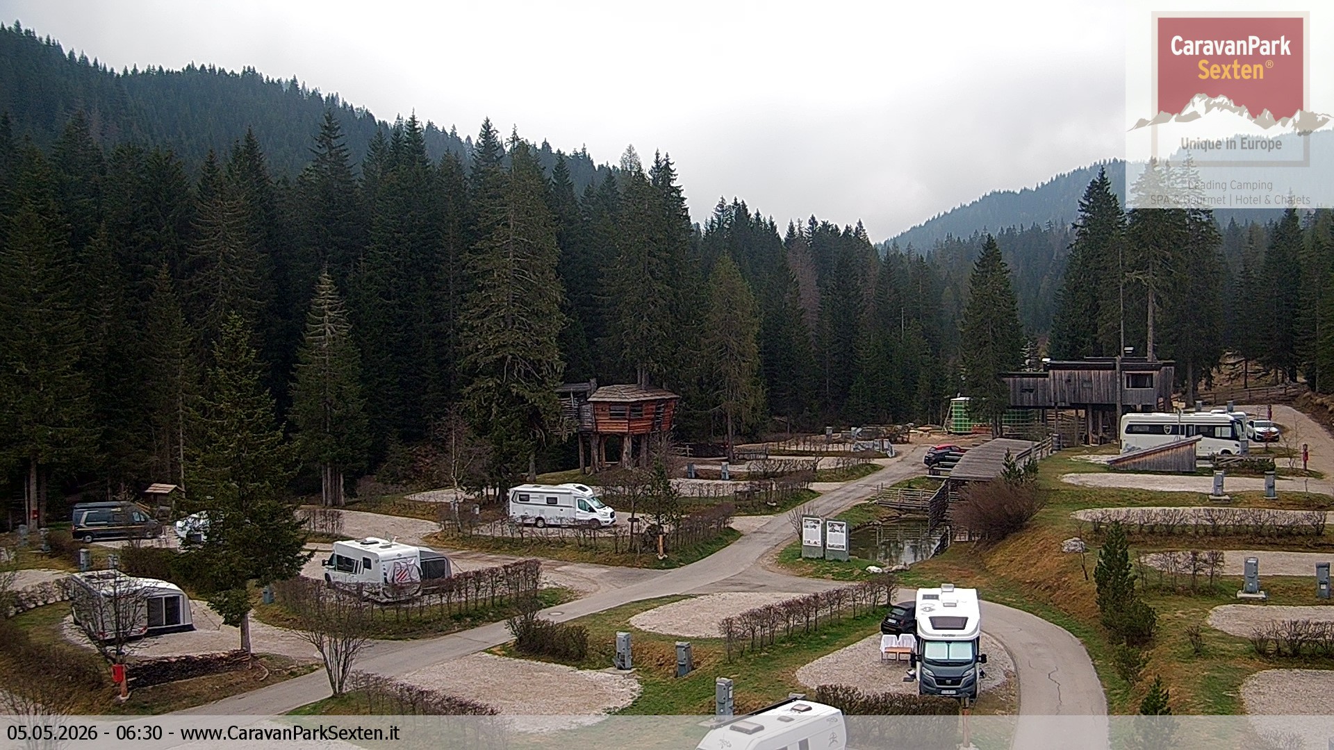 Archived image Webcam Sexten-Moos: caravanpark