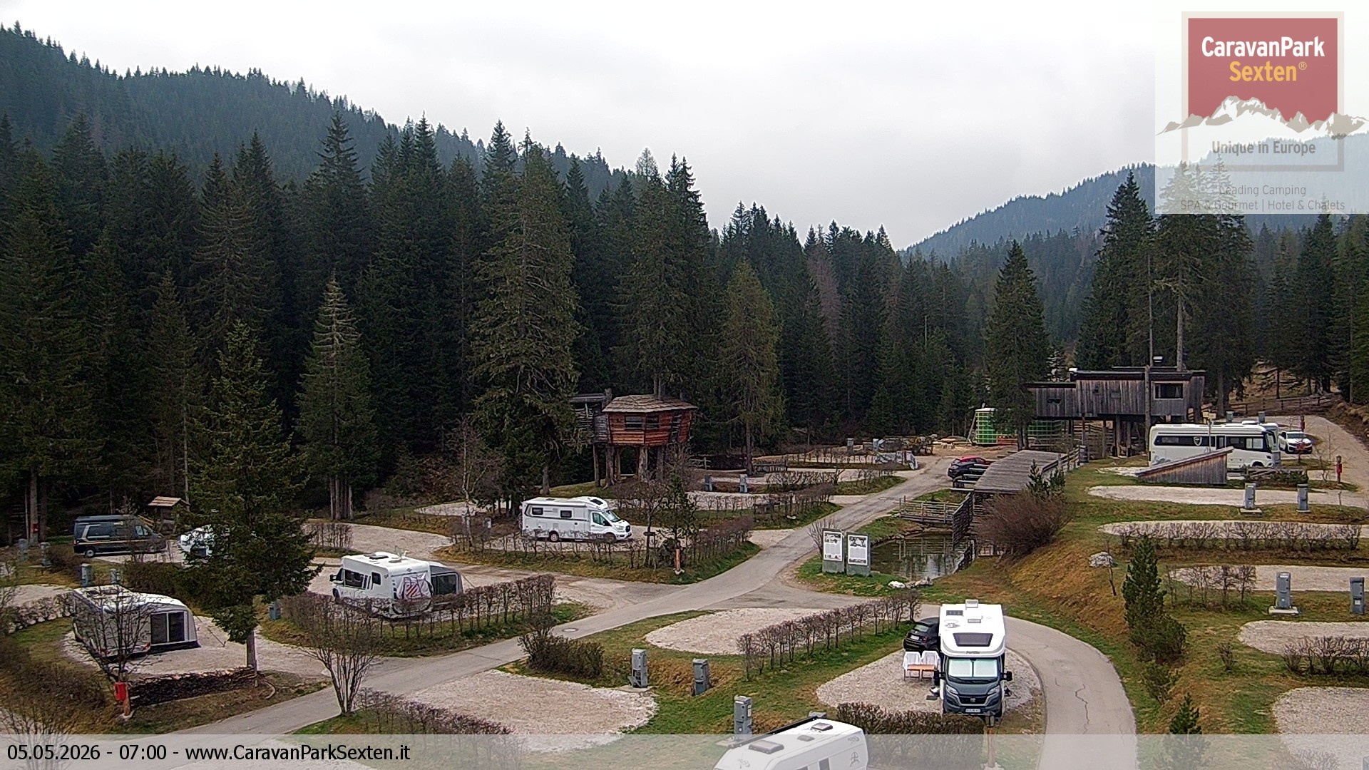 Archived image Webcam Sexten-Moos: caravanpark