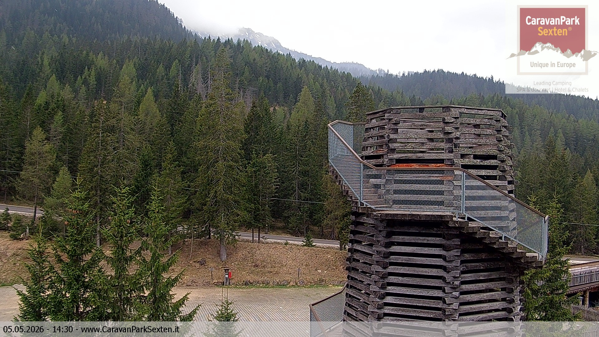Archived image Webcam Sexten-Moos: caravanpark