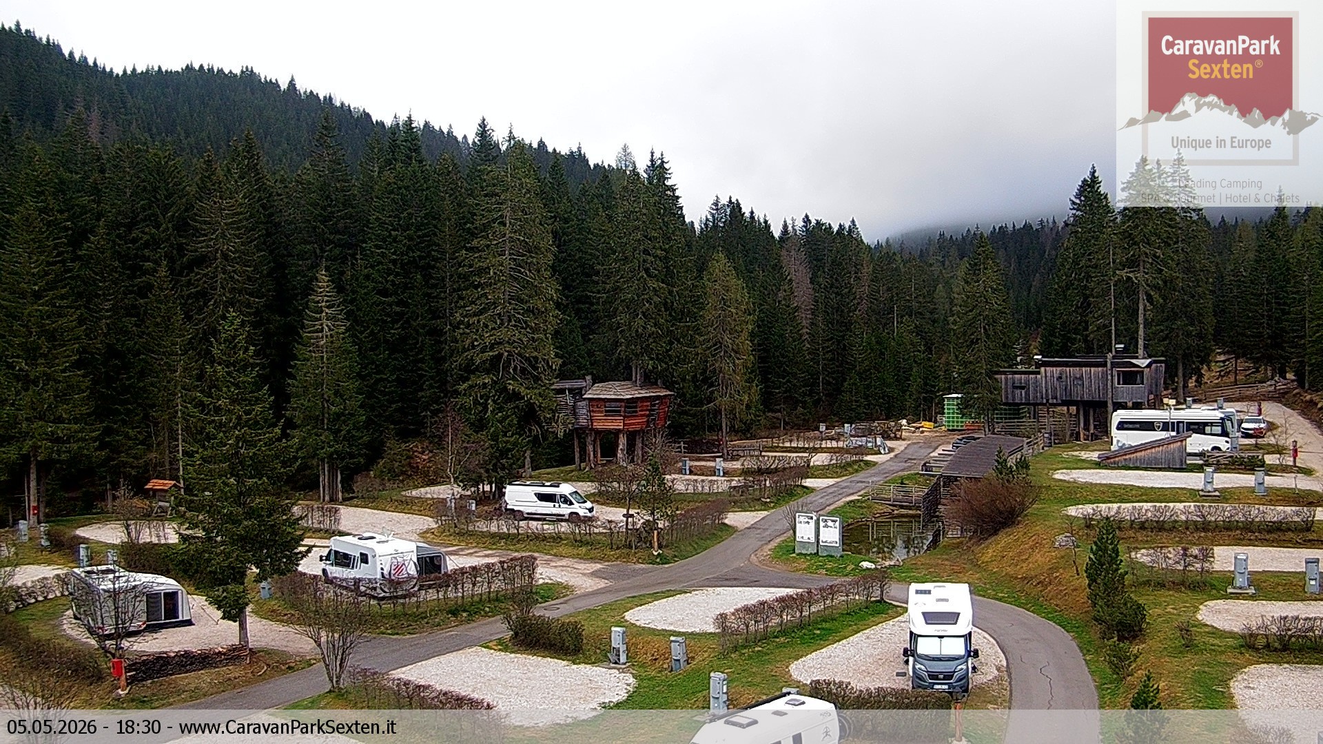 Archived image Webcam Sexten-Moos: caravanpark