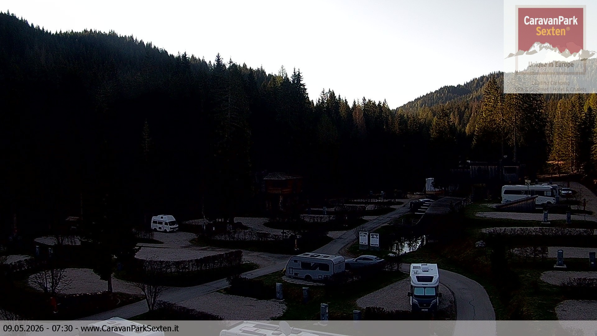 Archiv Foto Webcam Caravanpark in Sexten - Moos