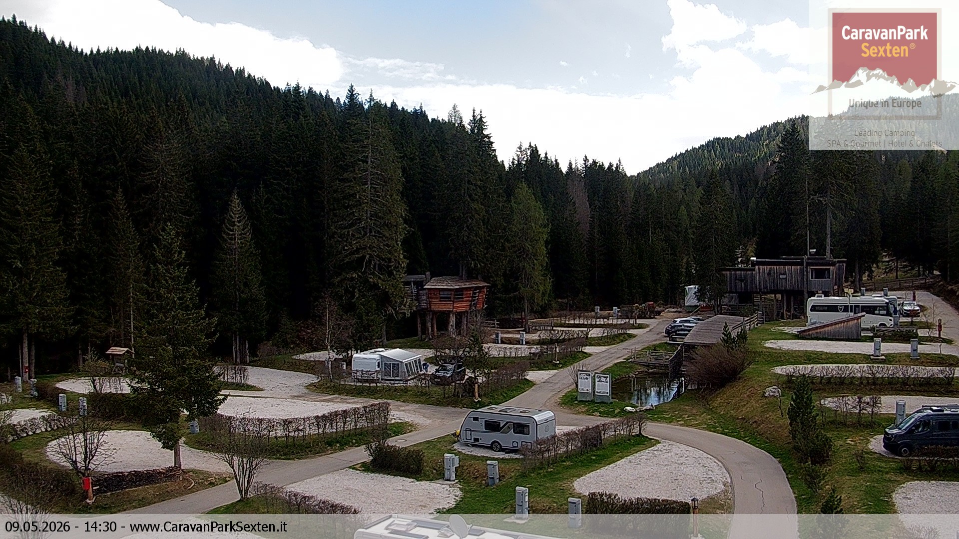 Archiv Foto Webcam Caravanpark in Sexten - Moos