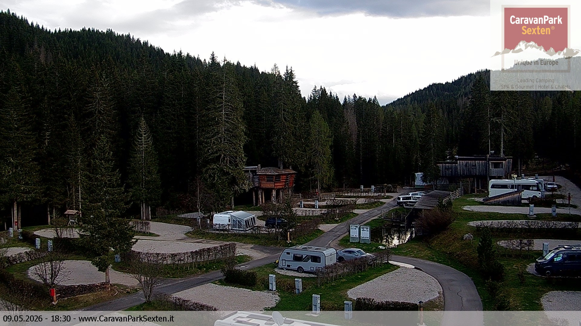 Archiv Foto Webcam Caravanpark in Sexten - Moos