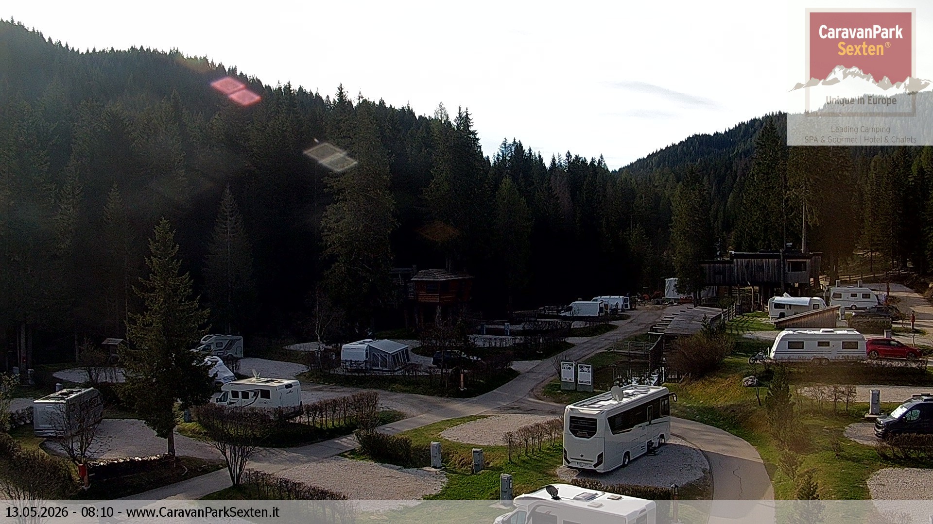 Archiv Foto Webcam Caravanpark in Sexten - Moos
