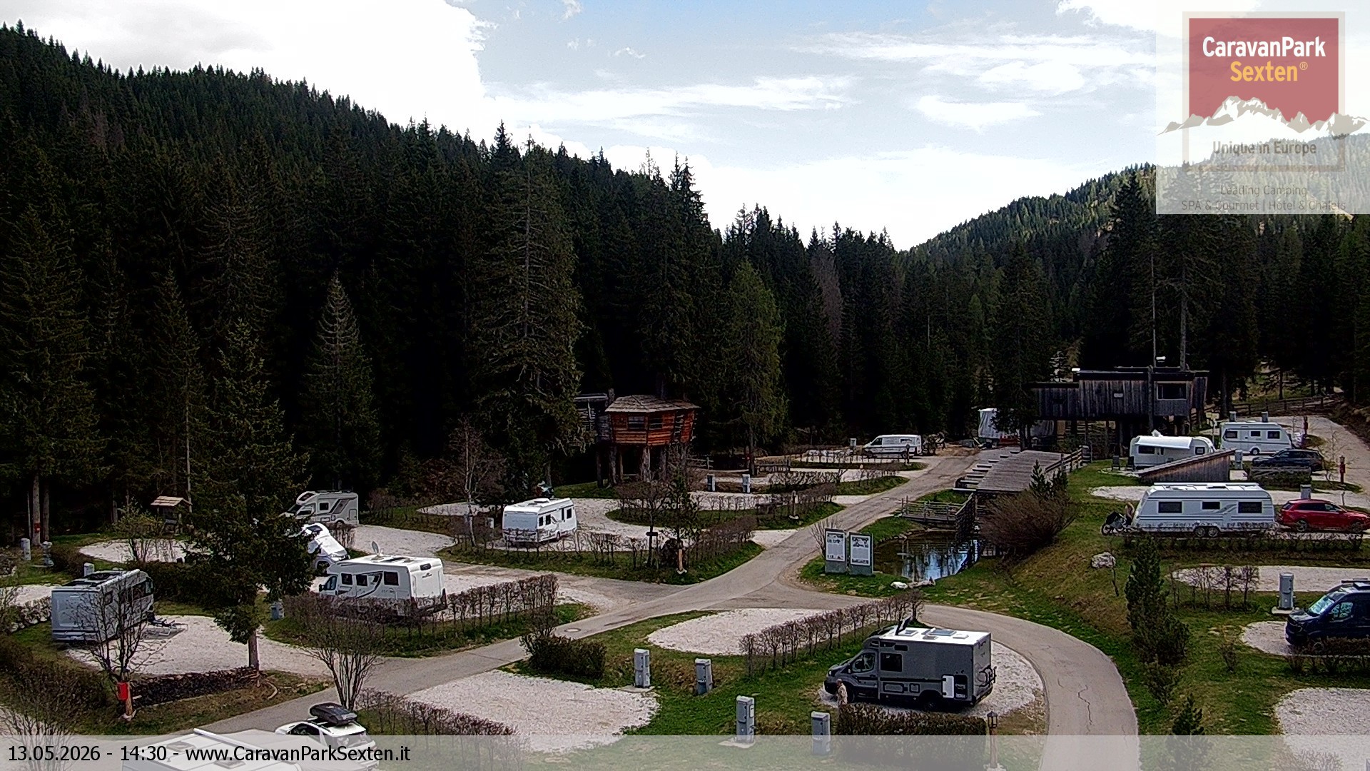 Archiv Foto Webcam Caravanpark in Sexten - Moos