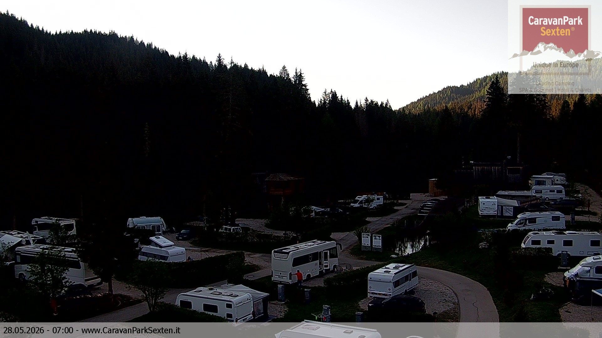 Archived image Webcam Sexten-Moos: caravanpark