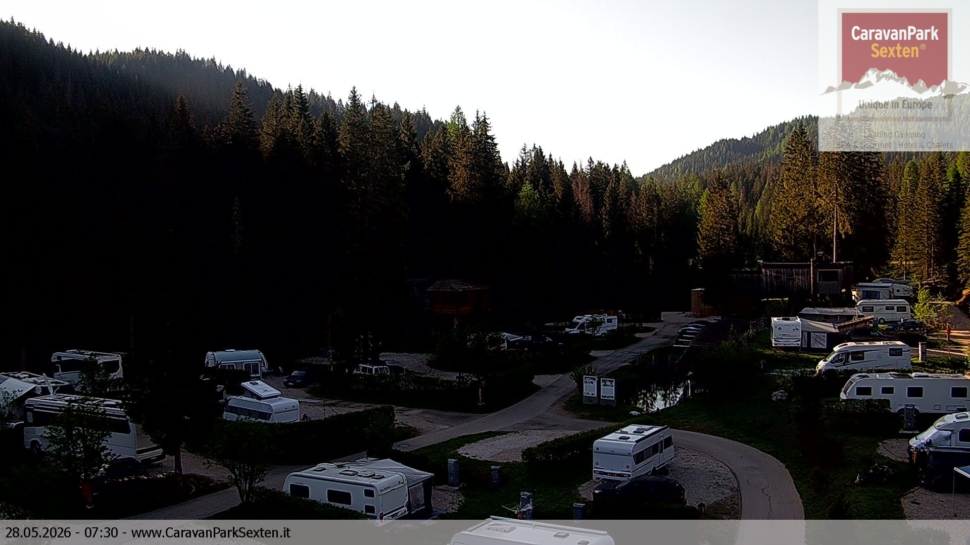 Archived image Webcam Sexten-Moos: caravanpark