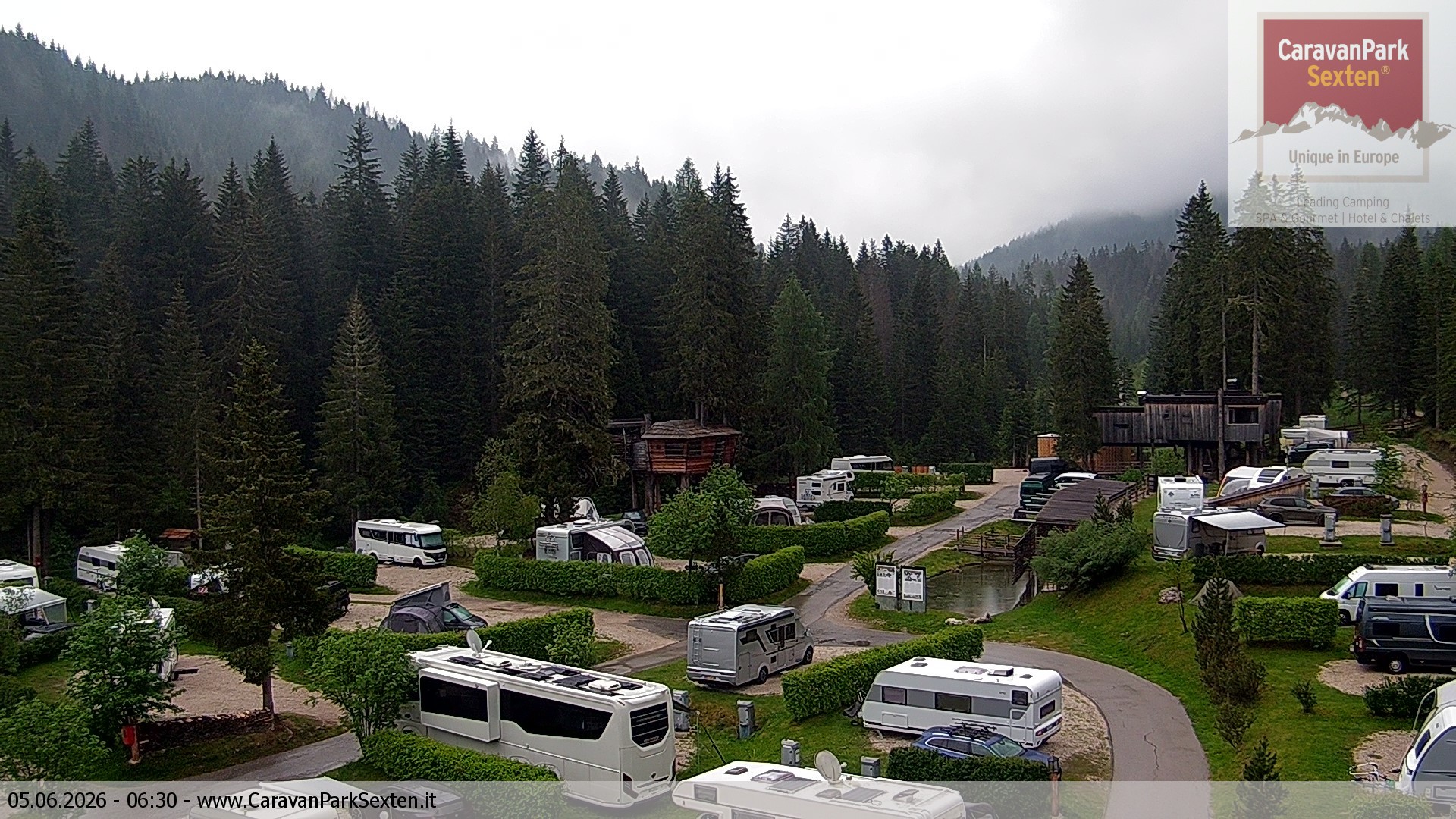 Archiv Foto Webcam Caravanpark in Sexten - Moos